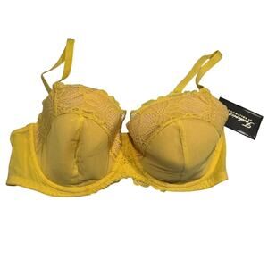 NEW Frederick's of Hollywood Karoline Contour Balconette Bra 32DD Yellow NWT